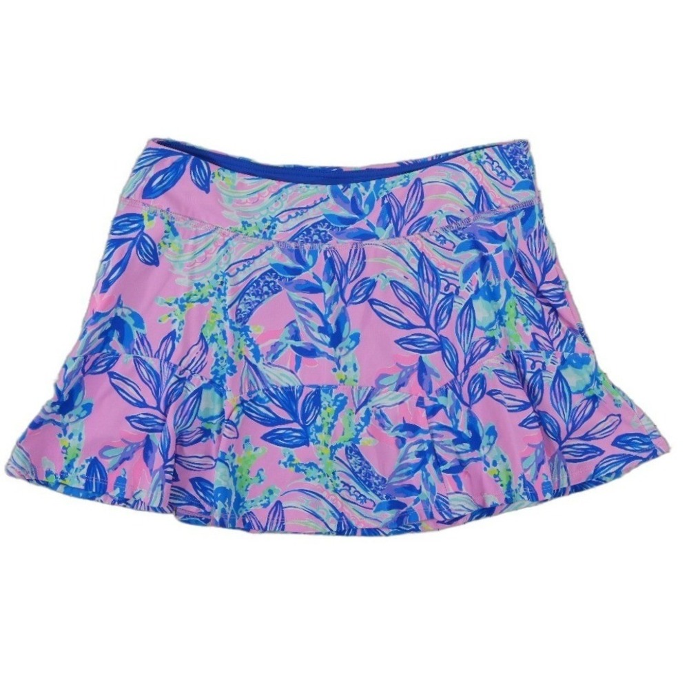 Lilly Pulitzer Luxletic Skort Women's Size Medium Blue Pink Floral Golf Tennis
